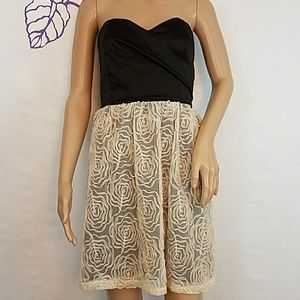 Judith March black & cream cocktail dress  0411